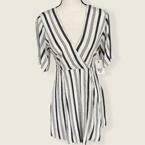 Billabong Dolly Dress Faux Wrap Flutter Sleeve